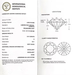 Élégants bijoux DVINS : Diamant de laboratoire 3MM couleur D, pureté VVS, 0,1 carat, taille brillant, diamant de mêlée certifié excellente taille - Product Image 4