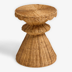 Nouvelle table d'appoint en rotin tressé à la main, tabouret d'appoint en osier naturel, table d'appoint sculpturale pour salon, chambre, décoration intérieure - Product Image 6