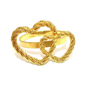 Anillos de servilleta metálicos con un brillo atemporal y un diseño de corazón que aportan una sensación de elegancia que mejora incluso la experiencia gastronómica más sencilla. - Product Image 1