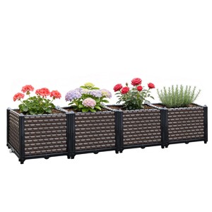 Hand-Painted Pine Wood Bohemian Mandala <b>Planter</b> Box - Wholesale Folk Art - Product Image 6