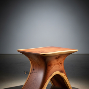Designer Wooden End <b>Table</b> – Modern Minimalist Solid Wood <b>Stool</b> - Product Image 5