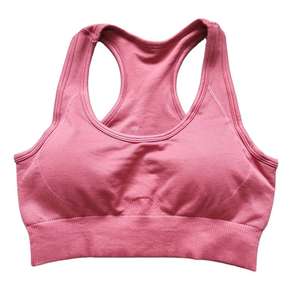 Sujetador deportivo de yoga transpirable sin costuras con logo frontal para mujer, top de fitness para gimnasio, ropa deportiva, soporte medio, almohadillas extraíbles - Product Image 5