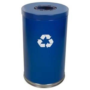 New Style Metal Storage Bucket Cylindrical Decorative Indoor Household Waste <b>Bin</b> With Floral Pattern Gold Trim Trash Can - Product Image 6