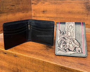 Nouveau portefeuille pour hommes en cuir usiné à la main carte de Position multi-cartes en gros décontracté grande capacité en cuir véritable portefeuille court à deux volets - Product Image 3