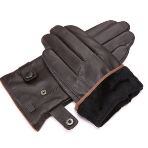 Men's Genuine Leather <b>Touchscreen</b> <b>Gloves</b> Custom Logo Design Eco-Friendly Wrist-length Cotton Lining | Custom Made Fashion <b>Gloves</b> - Product Image 1