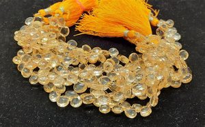 Perles de citrine naturelle facettées en forme de cœur, qualité AAA, 6-7 mm, véritable pierre précieuse, brin de 8,5 pouces, qualité supérieure - Product Image 5