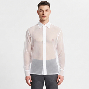 Transparent Button Sheer <b>Shirts</b> <b>Mens</b> Summer Lightweight Sexy Clubwear <b>Shirt</b> <b>Mens</b> Quick Dry 100% Polyester <b>See</b> <b>Through</b> <b>Shirts</b> <b>Men</b> - Product Image 1