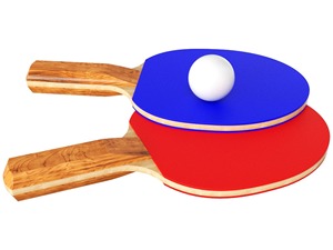 Raquette de tennis de table, poignée en bois avec caoutchouc rouge, poignée droite, durable pour le plaisir en famille - Product Image 3