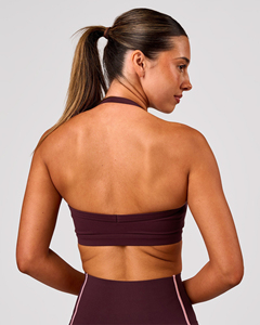 Sujetador Deportivo Halter con Escote Profundo en V para Mujer, Sin Costuras, Soporte Medio, Top de Yoga y Fitness, Color Sólido, Spandex y Poliéster - Product Image 2