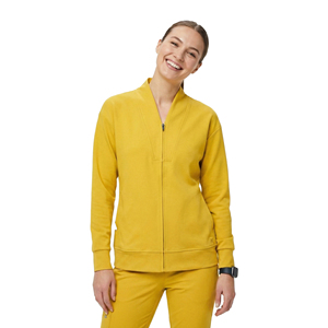 Chaqueta Médica Personalizable al por Mayor para Mujer, con Cierre Frontal, Tela Elástica, Cuello Plano, Bolsillos, Uniforme de Clínica - Product Image 1