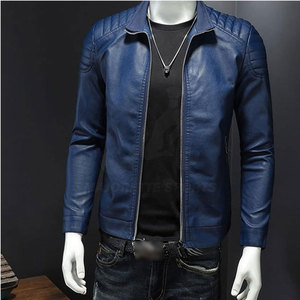 Premium <b>Men</b> <b>Leather</b> <b>Jacket</b> With Sleek Design Turn Down Collar And Secure Zippered Hand Side Pockets - Product Image 2