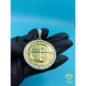 Colgante de Lujo en Plata de Ley 925, Joyería Hip Hop de Alta Calidad, Medallón de Amor y Lealtad, Colgante Hip Hop con Baño de Oro - Product Image 5