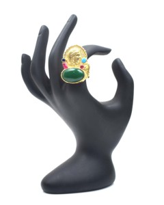 Anillo Boho de Oro de 18K con Piedras Preciosas Naturales para Mujer y Hombre, Anillos Grandes de Estilo Bohemio Hechos a Mano para Boda o Aniversario - Product Image 1