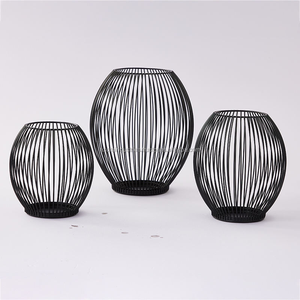 Bougie en fer pièce maîtresse en métal moderne photophore présentoir de bougie de table - Product Image 1