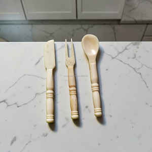 Juego de Cucharas de Servir de Hueso de Búfalo de Lujo Vintage, Utensilios de Cocina Ecológicos Hechos a Mano para Fiestas a Precio Económico - Product Image 6