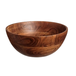 Bol en bois d'acacia poli, style américain, fait main, ustensile de cuisine en bois d'acacia - Product Image 5