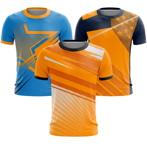 Camiseta Deportiva Sublimada para Hombre, Manga Corta, Patrón Geométrico, Secado Rápido, Tejido de Poliéster, Cuello Redondo, Corte Regular - Product Image 4