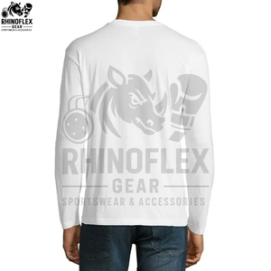 Camiseta de Manga Larga Lisa para Hombre, Diseño Sencillo, Venta al por Mayor, Ropa Masculina de Alta Calidad, Cuello Redondo, Servicio OEM - Product Image 3