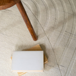 Tapis ovale de luxe en laine de Nouvelle-Zélande tufté à la main, tapis géométrique moderne et minimaliste, fabricant sur mesure - Product Image 4