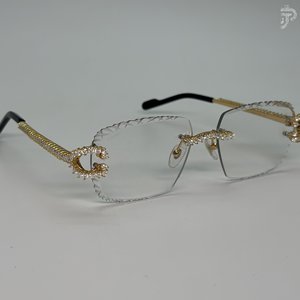 Gafas de Sol Redondas con Detalles de Diamantes Moissanite VVS para Unisex, Estilo Hip Hop, Diseño Moderno - Product Image 4