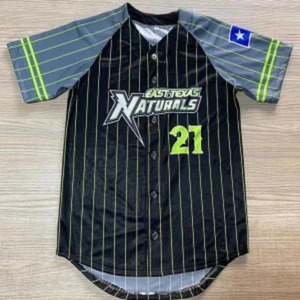 Conjunto de Uniforme de Béisbol East Texas Naturals para Hombre, Manga Corta, Rayado, Transpirable, de Poliéster, para Adultos - Product Image 3