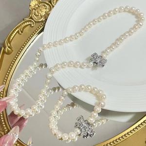 Collar de Perlas de Agua Dulce 925 Clásico y Elegante para Mujer con Cierre de Semilla de Melón, Cadena para Clavícula, Colgante de Perla Natural - Product Image 4