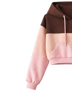 ชุดเซ็ตฮู้ดดี้ครอปสีน้ำตาลชมพูสำหรับผู้หญิง พร้อมกางเกงขาสั้น ปักลายหัวใจ มีกระเป๋าคาร์โก้ สไตล์ลำลอง ชุดสองชิ้น ขายส่งจากโรงงาน - Product Image 4