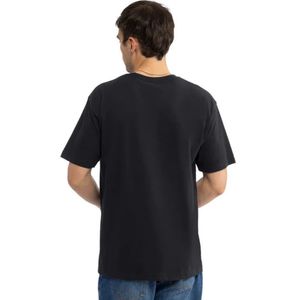 T-shirt noir uni à col rond et manches courtes pour homme, en coton doux, décontracté, coupe oversize, respirant, streetwear d'été, vente en gros personnalisée - Product Image 2