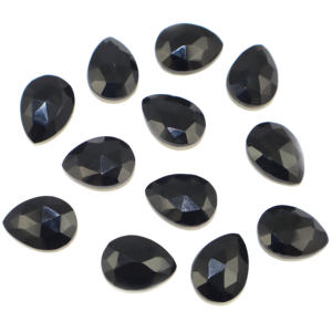Pierre précieuse Onyx noir en forme de poire 12x16 MM, pierre brute pour la fabrication de bijoux, vente en gros en vrac - Product Image 2