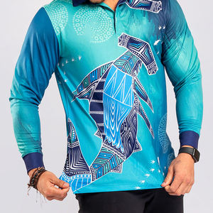 เสื้อโปโลลายปลาดาบสำหรับผู้ชาย ควบคุมความชื้น UPF50+ แห้งเร็ว ระบายอากาศได้ดี เหมาะสำหรับการตกปลาเป็นเวลานาน - Product Image 1