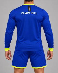 Conjunto de Camiseta de Fútbol para Hombre, Azul y Amarillo, Sublimación, Cuello en V, Manga Larga, Poliéster que Absorbe la Humedad, para Adolescentes - Product Image 6