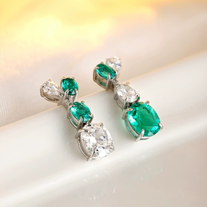 Trending 2 carat Oval Cut Blue Diamond <b>Earrings</b> With White Diamond Luxury <b>earrings</b> <b>Top</b> Design for women's - Product Image 5