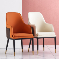 Chaise de salle à manger en gros, style nordique, luxe léger, en cuir PU, mobilier d'intérieur, chaises modernes pour restaurant et salle à manger