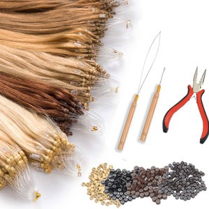 Kit d'outils professionnel pour extensions de cheveux : Mini-pince à cheveux à 3 trous avec aiguille de micro-tirage et anneaux de boucle pour cheveux - Product Image 5