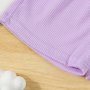 Conjunto de 2 Piezas de Camiseta y Pantalones Cortos de Algodón para Bebé Unisex, Color Sólido, Cuello Redondo, Manga Corta, Atuendo Informal de Verano, Transpirable y Ligero - Product Image 4