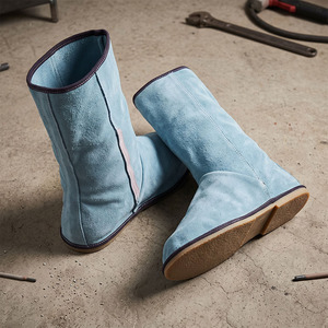 JNM SAFETY Couvre-chaussures de soudage en cuir bleu, robustes, pour usage industriel, protection des pieds, résistantes au feu - Product Image 6