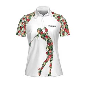 Polo informal para mujer con cuello y puños a rayas, polo de golf para mujer, manga corta que absorbe la humedad - Product Image 1