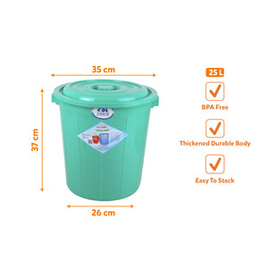 Large <b>Plastic</b> Food Storage <b>Bin</b> With Sealed <b>Lid</b> Carry Handle For Restaurant Kitchen And Warehouse Use - Product Image 1