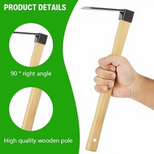 Houe de jardin légère en bois d'acacia, vente en gros |   Outil de désherbage à lame en acier trempé - Product Image 5