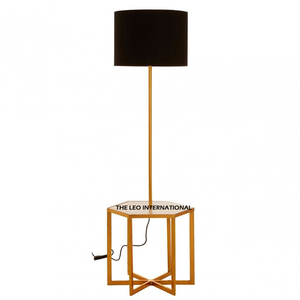 Lámpara de pie de estilo vintage con forma redonda y pantalla negra de hierro y metal para uso en interiores, para el hogar, hotel, sala de estar y dormitorios. - Product Image 1