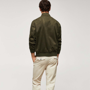 Chaqueta Bomber de Satén Barata al por Mayor para Hombre, Chaqueta Acolchada de Béisbol Color Granate con Logotipo Personalizado y Cuello Alto, Chaquetas de Satén - Product Image 2