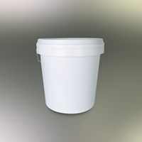 Seau en plastique PP de 4 L en gros avec couvercle ouvert, réutilisable, pour emballage de peinture, avec poignée métallique