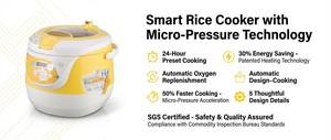Cuisinière à riz électrique intelligente EcoHeat à économie d'énergie avec tasse doseuse et écran LED numérique - Product Image 4
