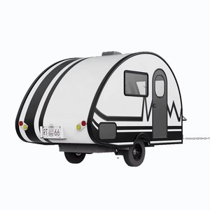 Mini Teardrop Camper Trailer <b>Compact</b> Towable Camping Caravan with Rear Kitchen and Sleeping Cabin Travel Unit - Product Image 1