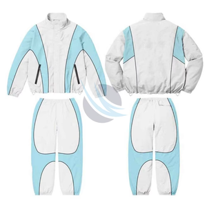 Custom Logo Printed Hooded Solid Winter <b>Waterproof</b> Lightweight Polyester/Nylon Wind Breaker Tracksuit 2-Piece <b>Set</b> - Product Image 5