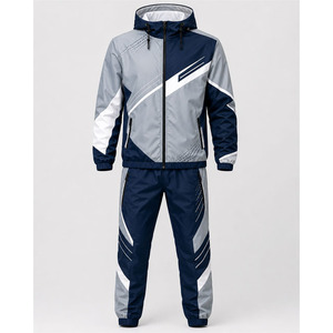 Ensemble veste coupe-vent et pantalon résistant à l'eau, à capuche, fermeture éclair, taille élastique, coupe régulière, pour toutes les saisons, vêtements d'extérieur - Product Image 6