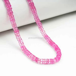 Cuentas facetadas de topacio rosa AAA tipo Heishi de 6 mm a 7 mm, cuentas de piedras preciosas de topacio natural para la fabricación de joyas, hilo de 16 pulgadas al por mayor - Product Image 6