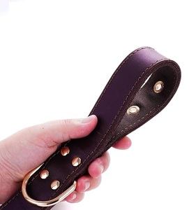 Collier pour chien en cuir véritable extra large, longueur personnalisée, rivets cloutés, rembourré, robuste, pour chiens de taille moyenne ou grande. - Product Image 3