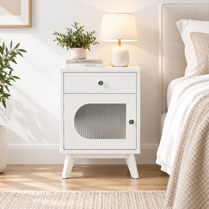 EVEREST Collection Solid Pine Wood Modern Bedroom Storage Furniture Premium Storage <b>Wooden</b> Nightstand <b>Bedside</b> <b>Table</b> - Product Image 1