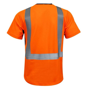 เสื้อเชิ้ตแขนยาวสะท้อนแสงแบบกำหนดเองพร้อมโลโก้เพื่อความปลอดภัยสำหรับผู้ชาย เสื้อยืดทำงานก่อสร้างแบบมองเห็นได้ชัดเจน - Product Image 3